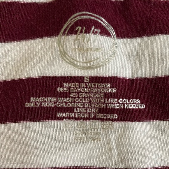 Maroon Striped Pocket Tee - Picture 2 of 12